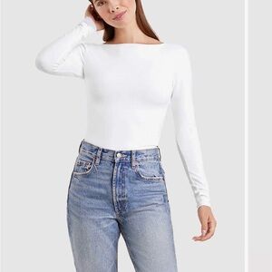nuuds White Long Sleeve Bodysuit